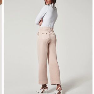 Spanx - Stretch Twill Cropped Wide Leg Pant - Pale Pink - Size Small - NWT
